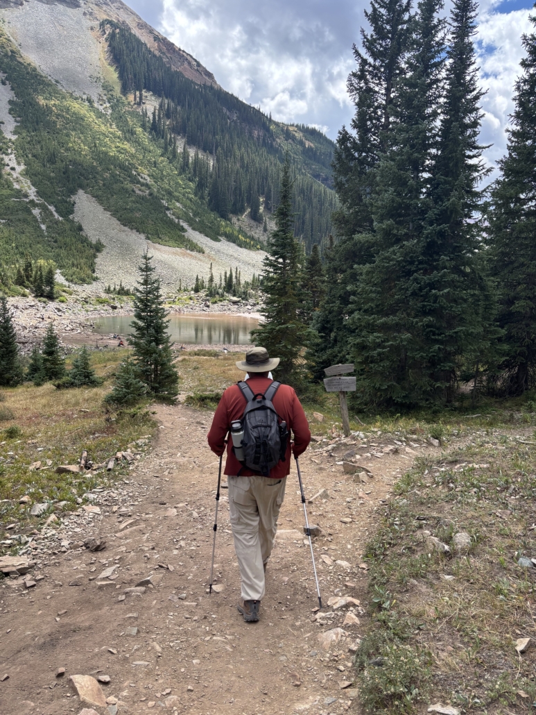 Paul Aspelin Realtor hiking to Crater Lake near Maroon Bells/Aspen